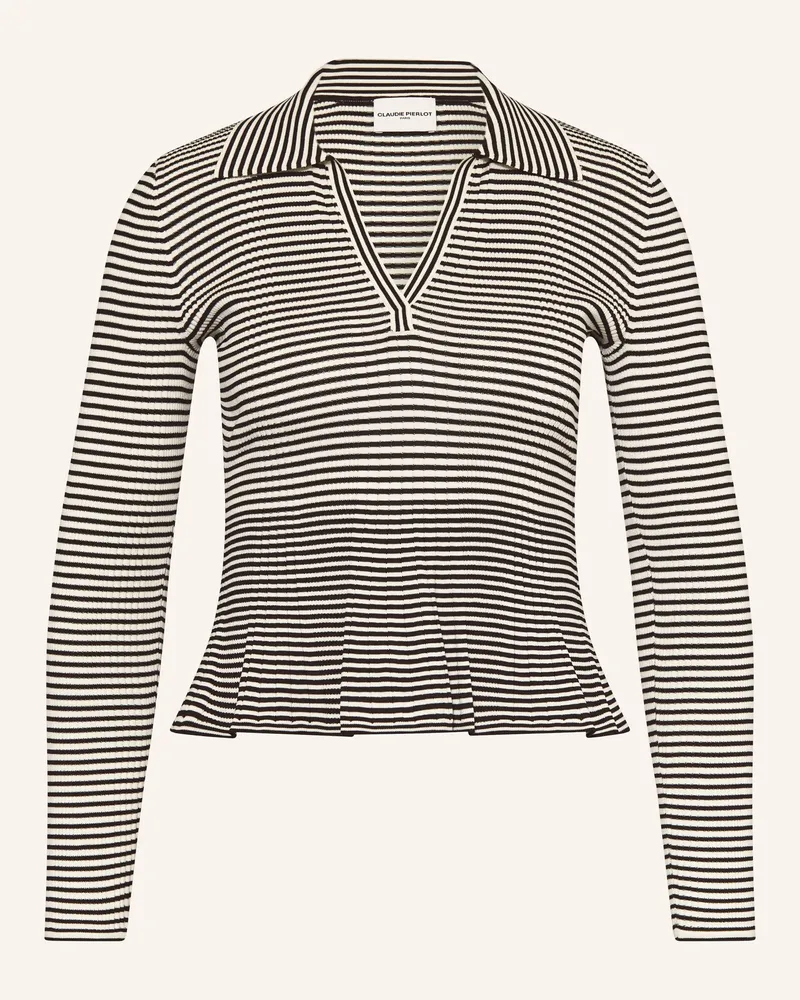 Claudie Pierlot Jersey-Poloshirt Mantessa schwarz Schwarz
