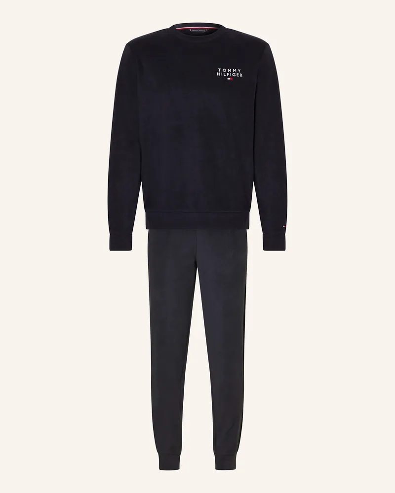 Tommy Hilfiger Schlafanzug aus Fleece Dunkelblau