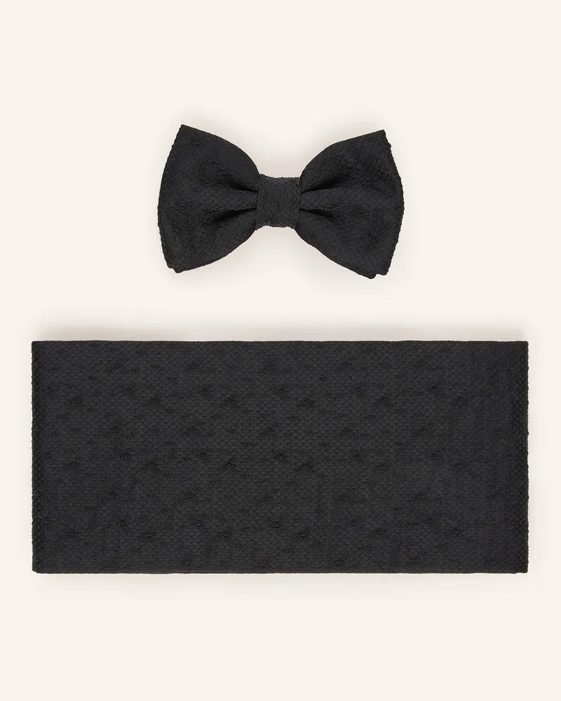 HUGO BOSS Set: Fliege Und Kummerbund Mit Geschenkbox schwarz Schwarz