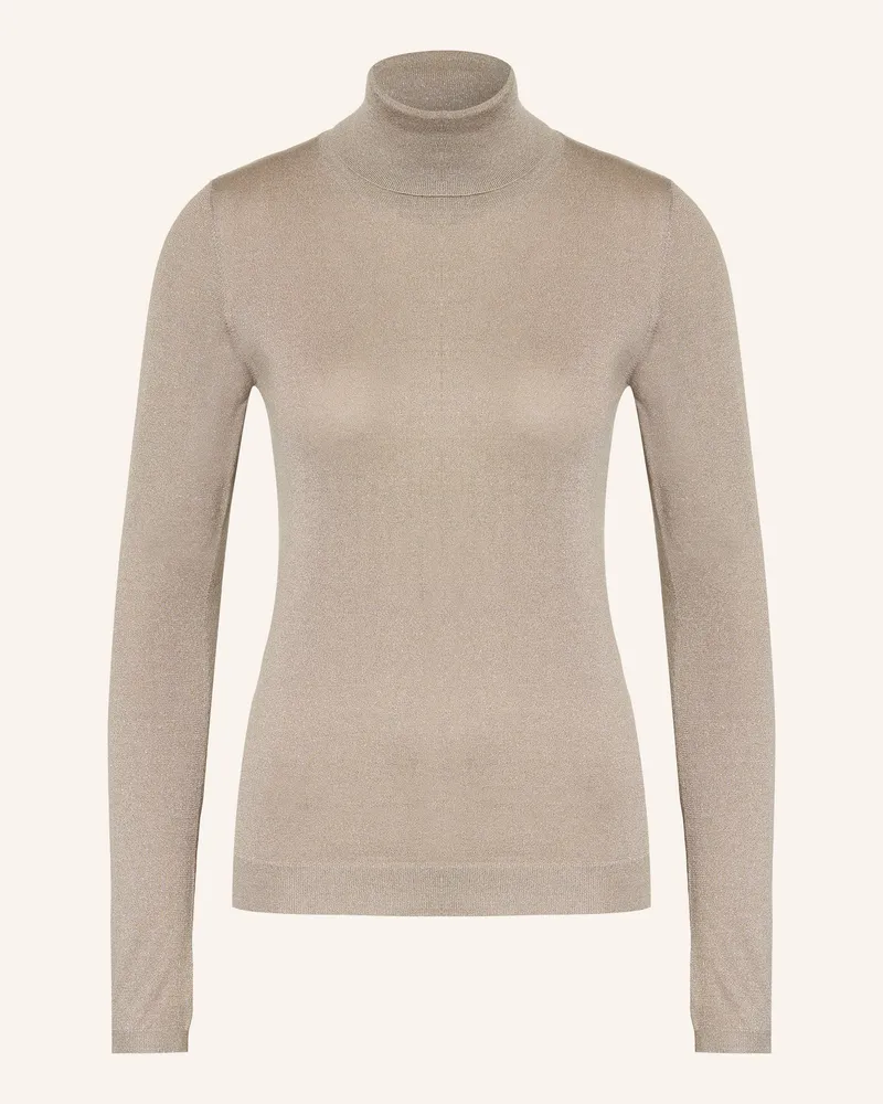 Brunello Cucinelli Rollkragenpullover Mit Cashmere Und Glitzergarn beige Taupe