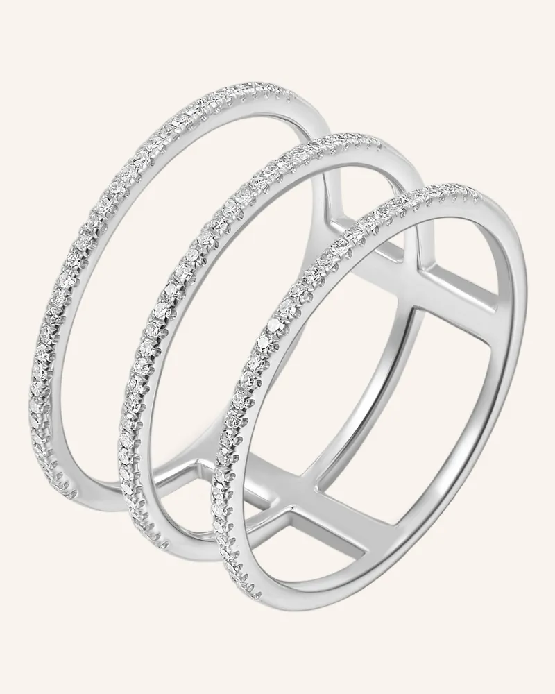 Leaf Ring Triple Aus 18 Karat Weißgold Mit Diamanten silber Weissgold