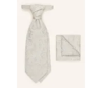 Wilvorst Set: Krawatte und Einstecktuch Beige