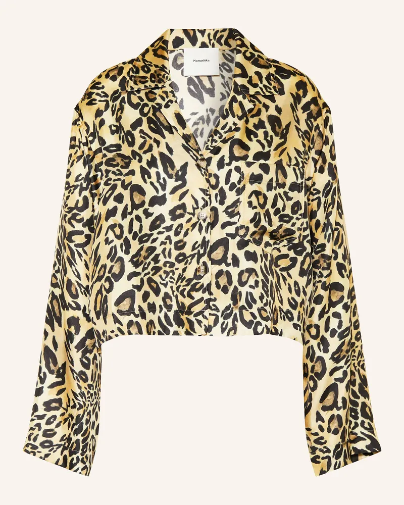 Nanushka Hemdbluse VALLY aus Seide Hellbraun