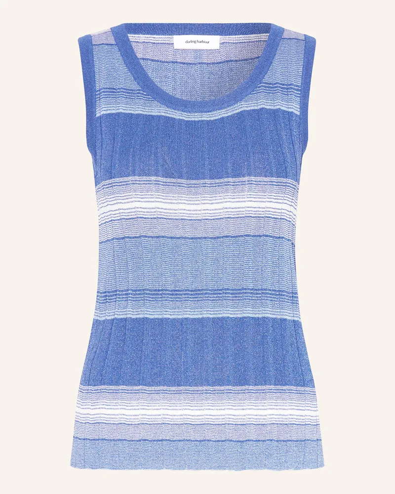 Darling Harbour Stricktop mit Glitzergarn Azurblau