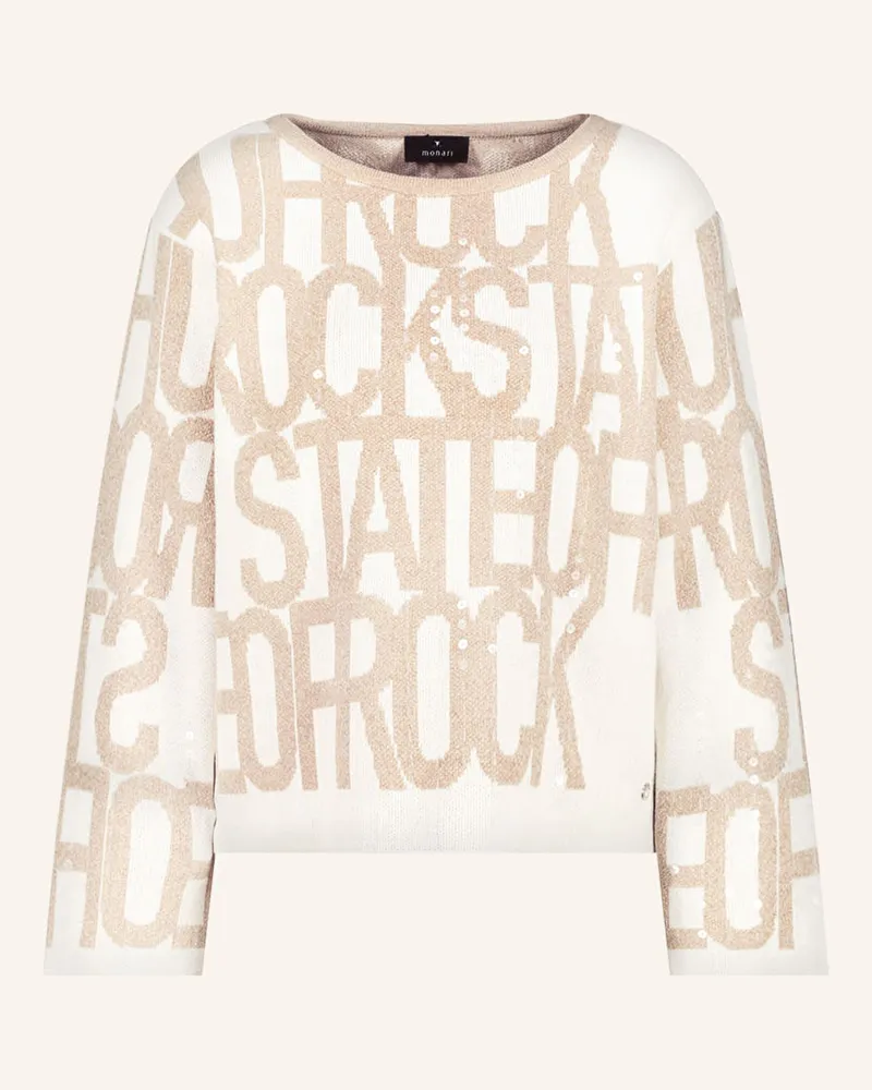 monari Pullover Mit Pailletten beige Ecru