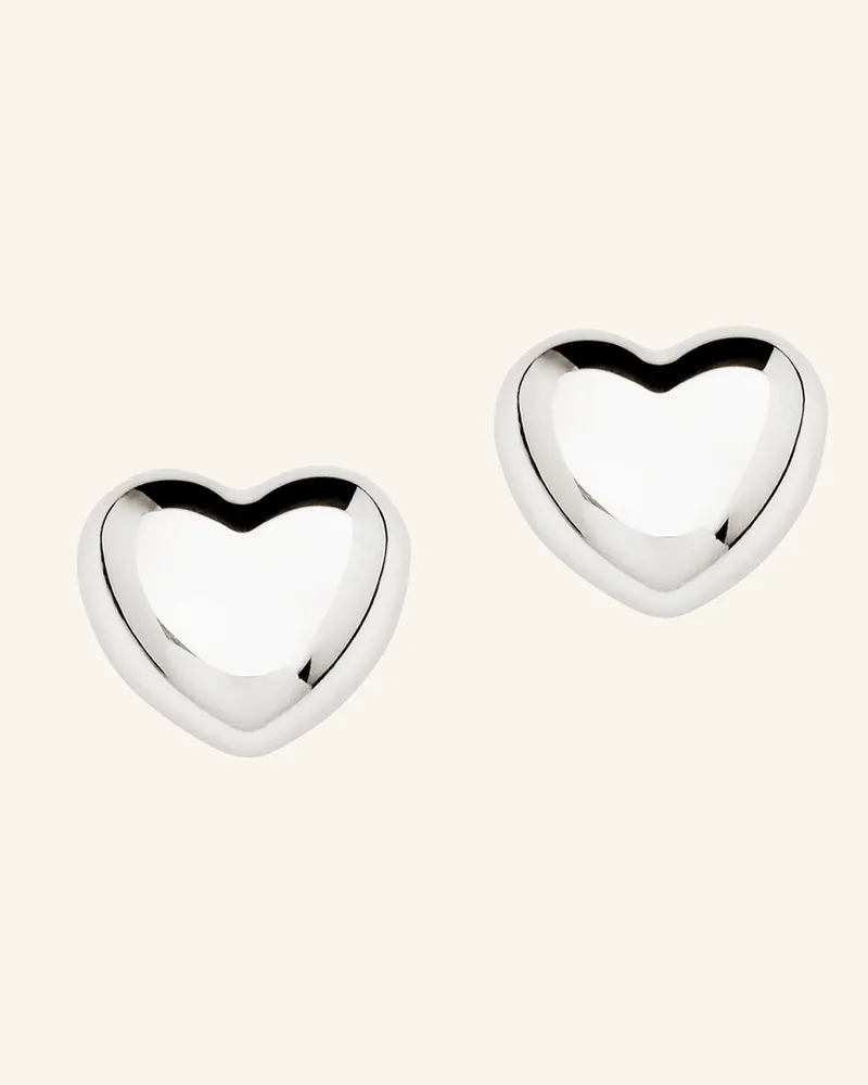 POMPIDOU Ohrstecker PUFFY HEART MINI by GLAMBOU Silber