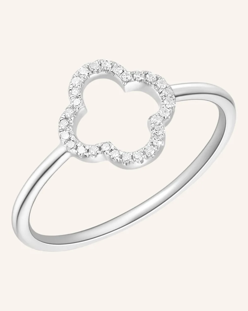 Leaf Ring Kleeblatt Aus 18 Karat Weißgold Mit Diamanten silber Weissgold
