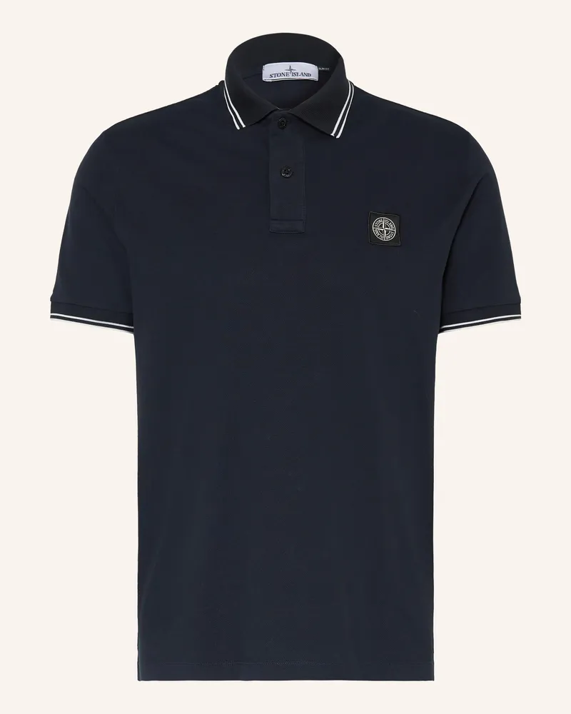 Stone Island Piqué-Poloshirt Dunkelblau