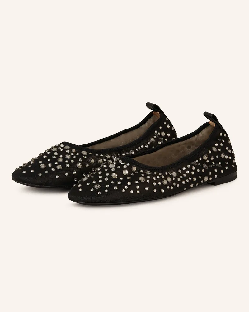 Tory Burch Ballerinas CRYSTAL mit Schmucksteinen Schwarz