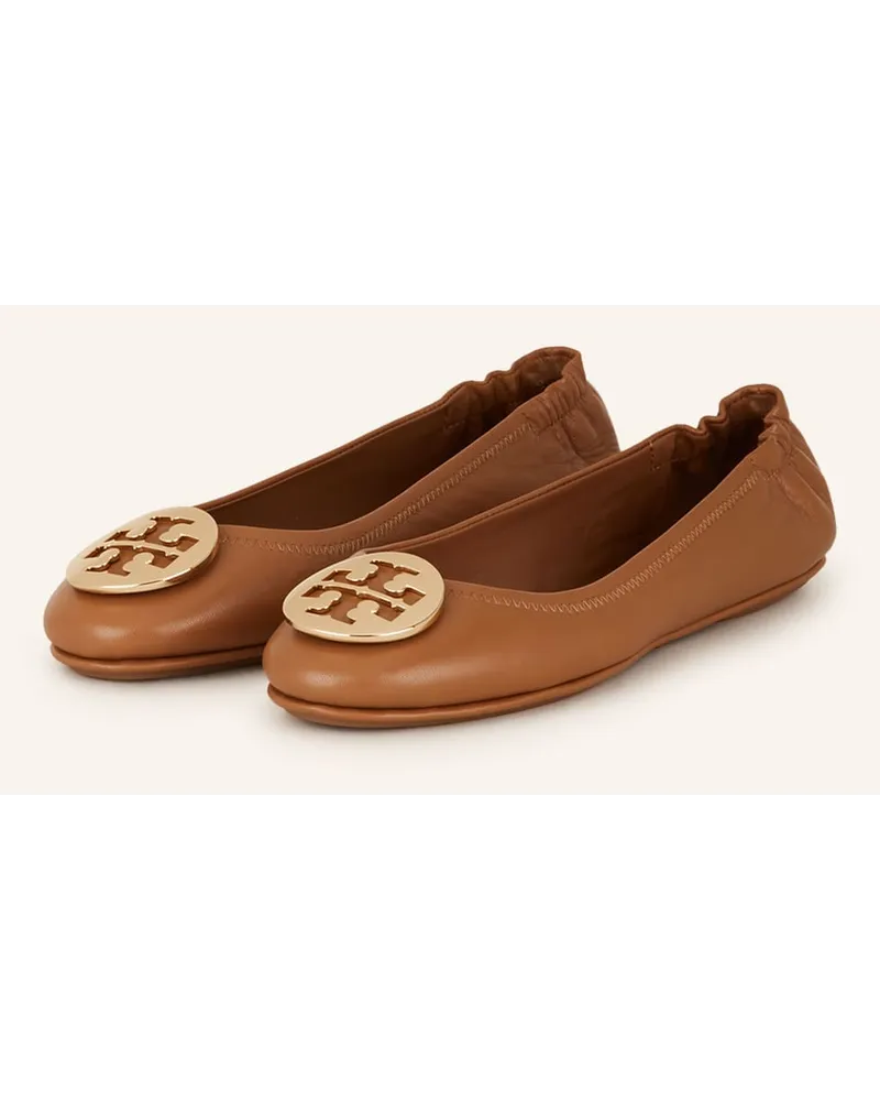 Tory Burch Ballerinas MINNIE - CAMEL/ GOLD Braun