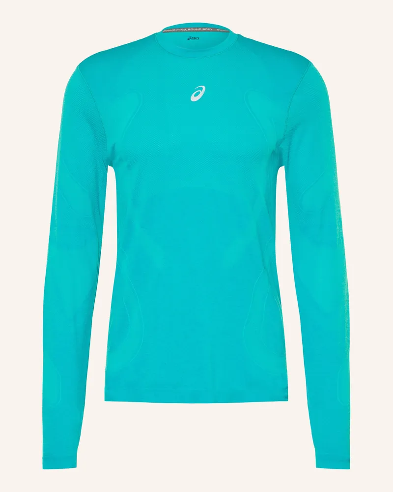 Asics Laufshirt Road Seamless Ls blau Neontürkis