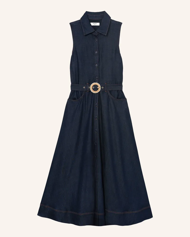 Reiss Hemdblusenkleid Remi In Jeansoptik blau Dunkelblau