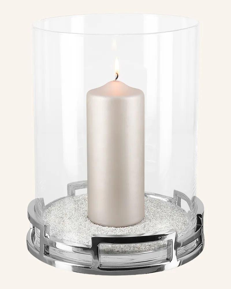 Fink Windlicht Mit Glas Hommage silber Silber