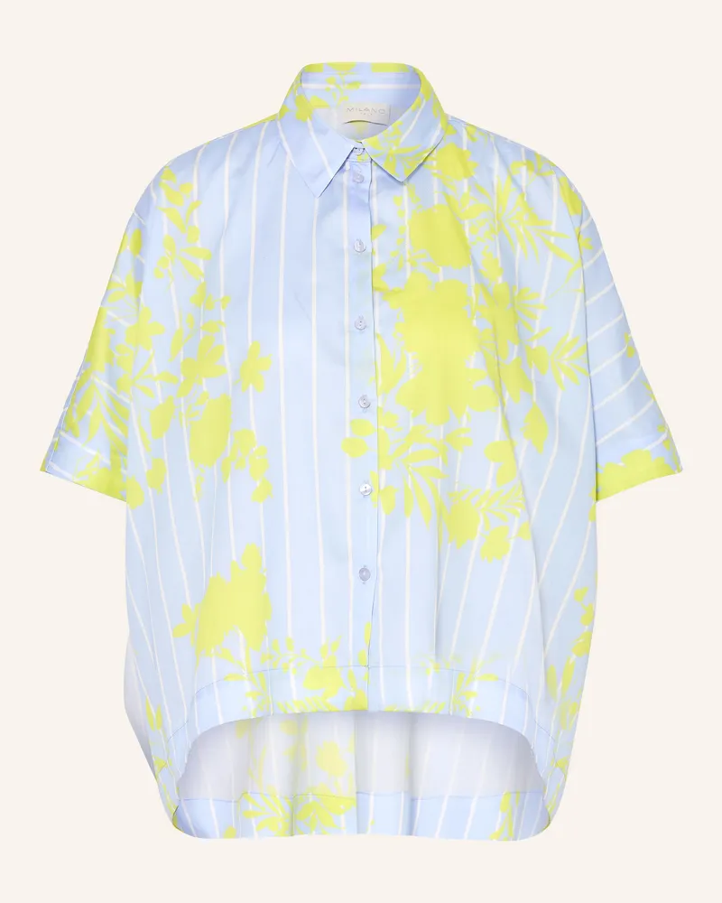 Milano Italy Oversized-Hemdbluse blau Hellblau