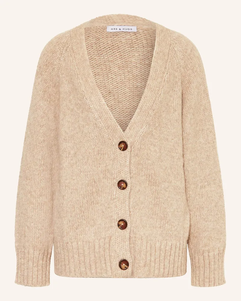 Mrs & HUGS Strickjacke Aus Alpaka beige Beige