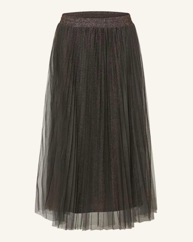 Oui  Tüllrock mit Glitzergarn Dunkelbraun