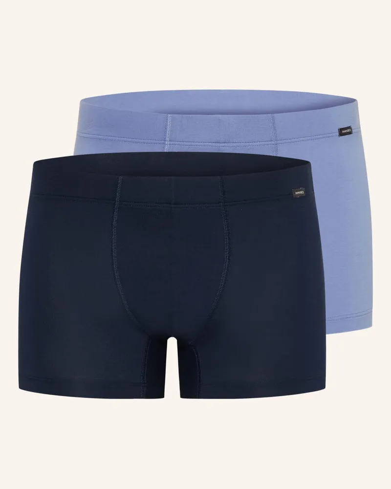 Hanro 2er-Pack Boxershorts COTTON ESSENTIALS Blau