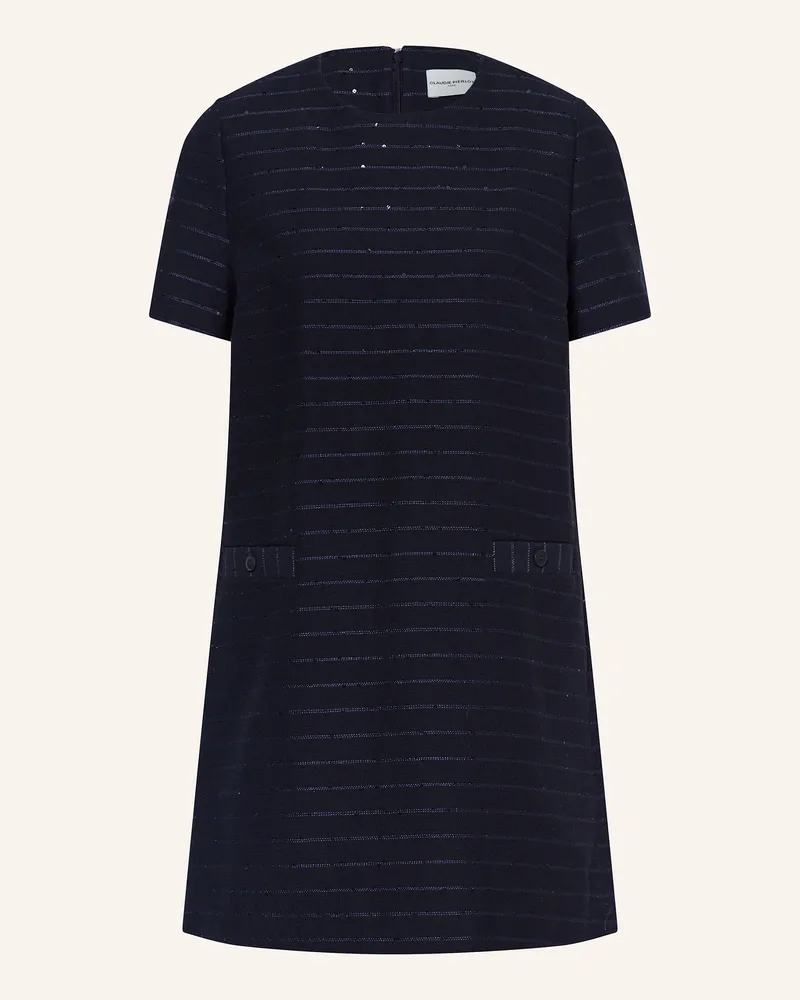 Claudie Pierlot Kleid mit Glitzergarn und Pailletten Dunkelblau