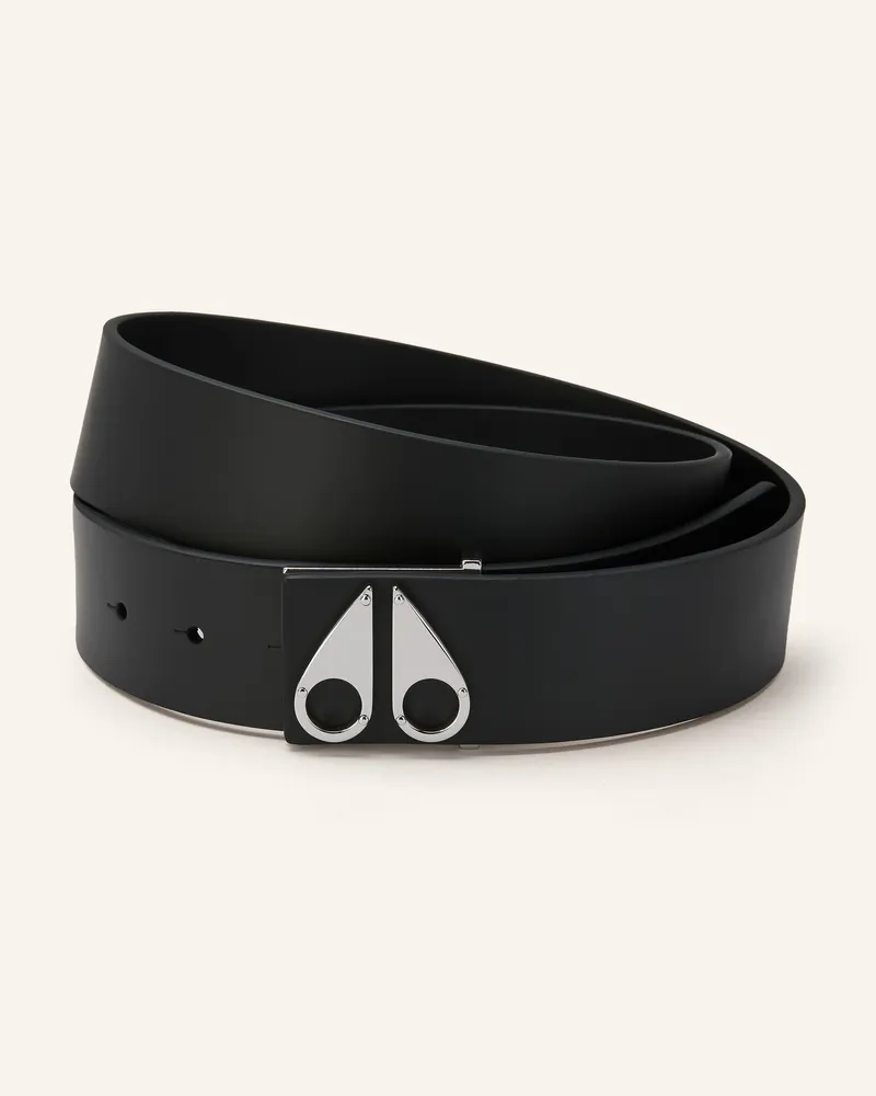 Moose Knuckles Ledergürtel schwarz Schwarz