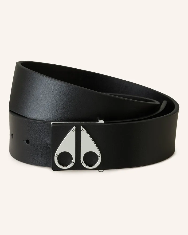 Moose Knuckles Ledergürtel schwarz Schwarz