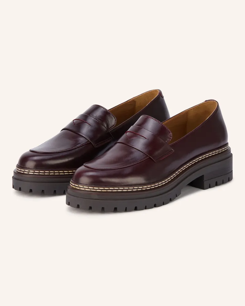 Bobbies Penny-Loafer braun Dunkelrot