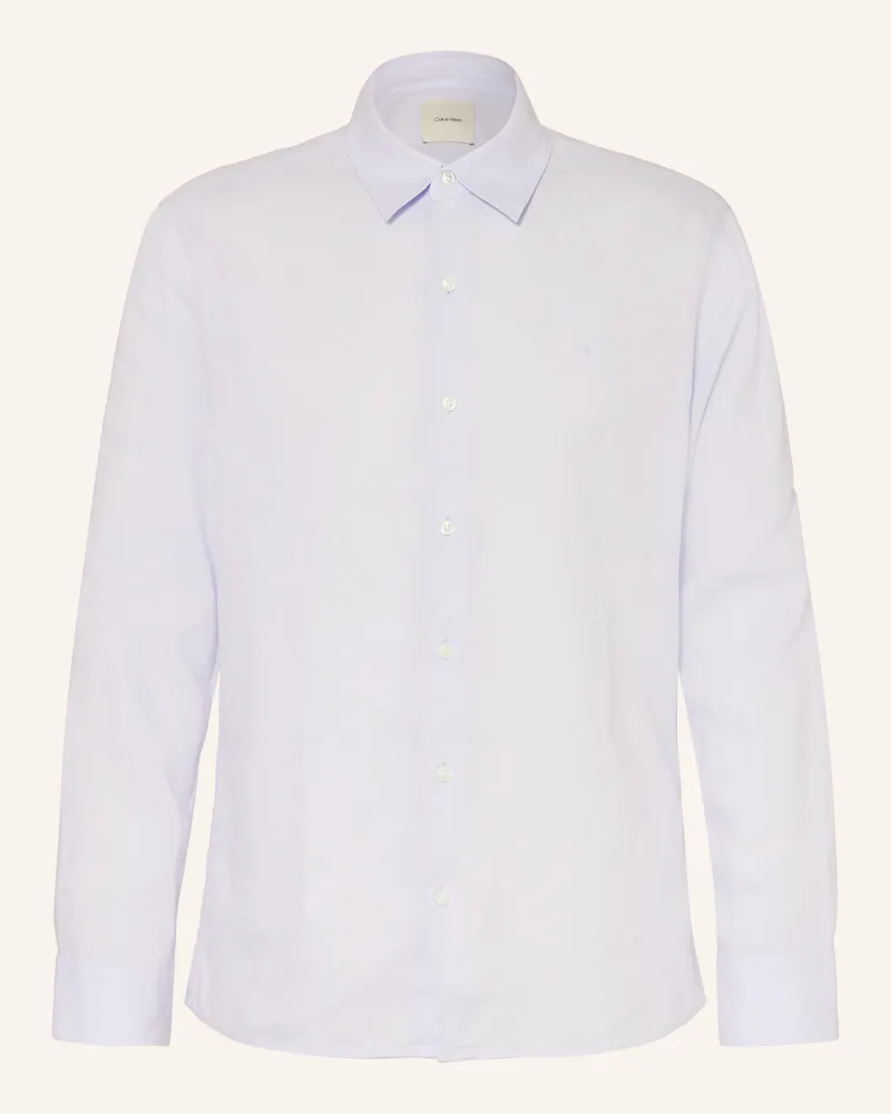 Calvin Klein Hemd Classic Fit Mit Leinen blau Hellblau