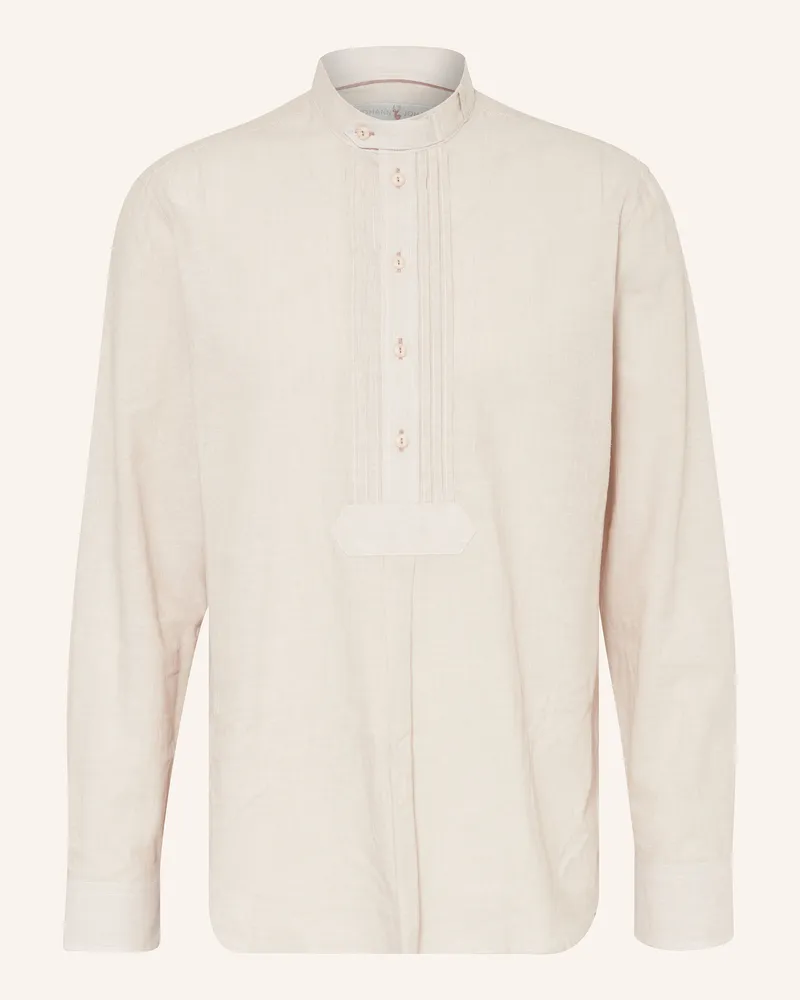 Johann & Johanna Trachtenhemd Comfort Fit Mit Stehkragen beige Creme