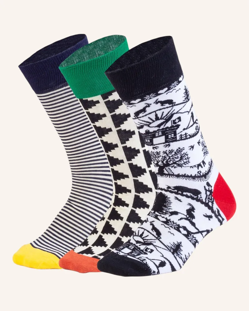 DillySocks Socken Swiss Outline braun Schwarz