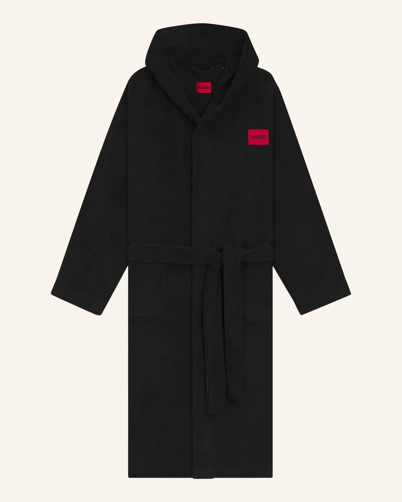 HUGO BOSS Morgenmantel Terry Gown Hooded schwarz Schwarz