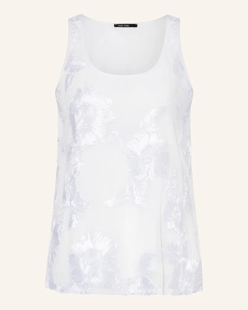MARC AUREL Blusentop aus Mesh Weiss