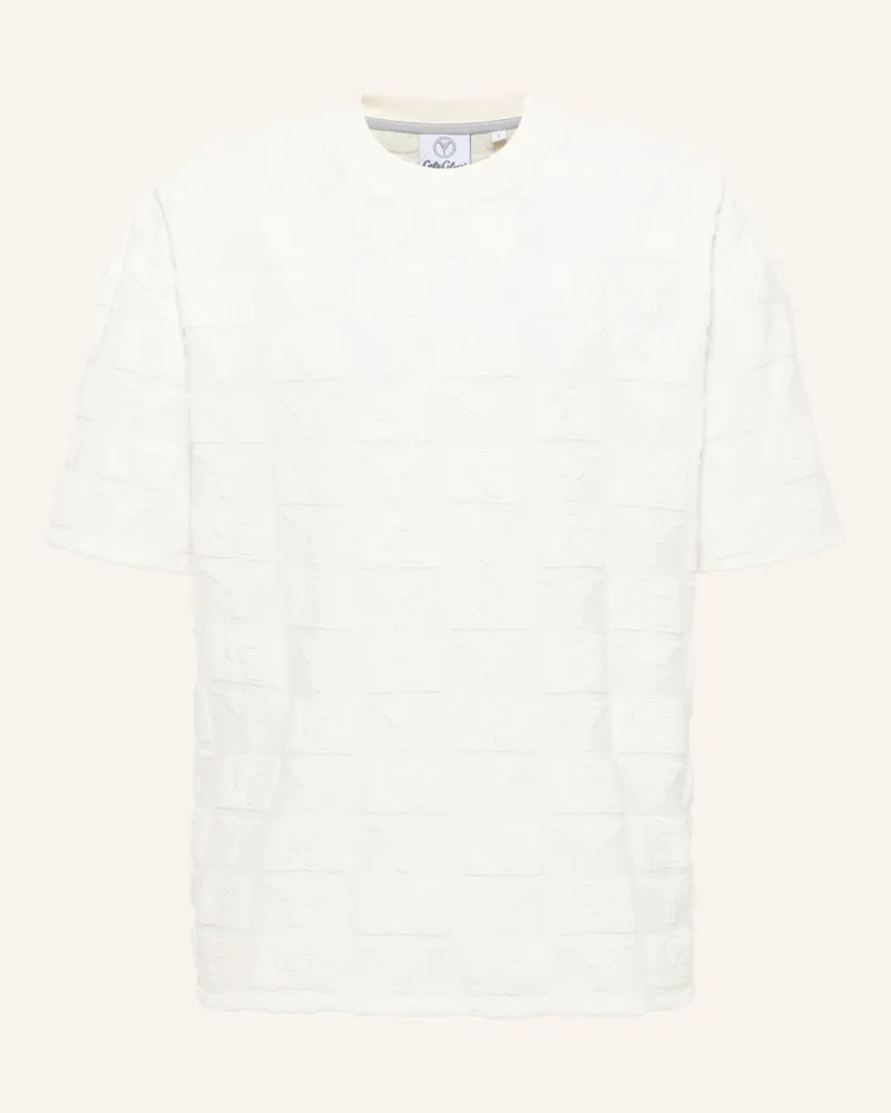 Carlo Colucci Oversize T-Shirt Mit Frotteeinsätzen Ebnicher weiss Weiss