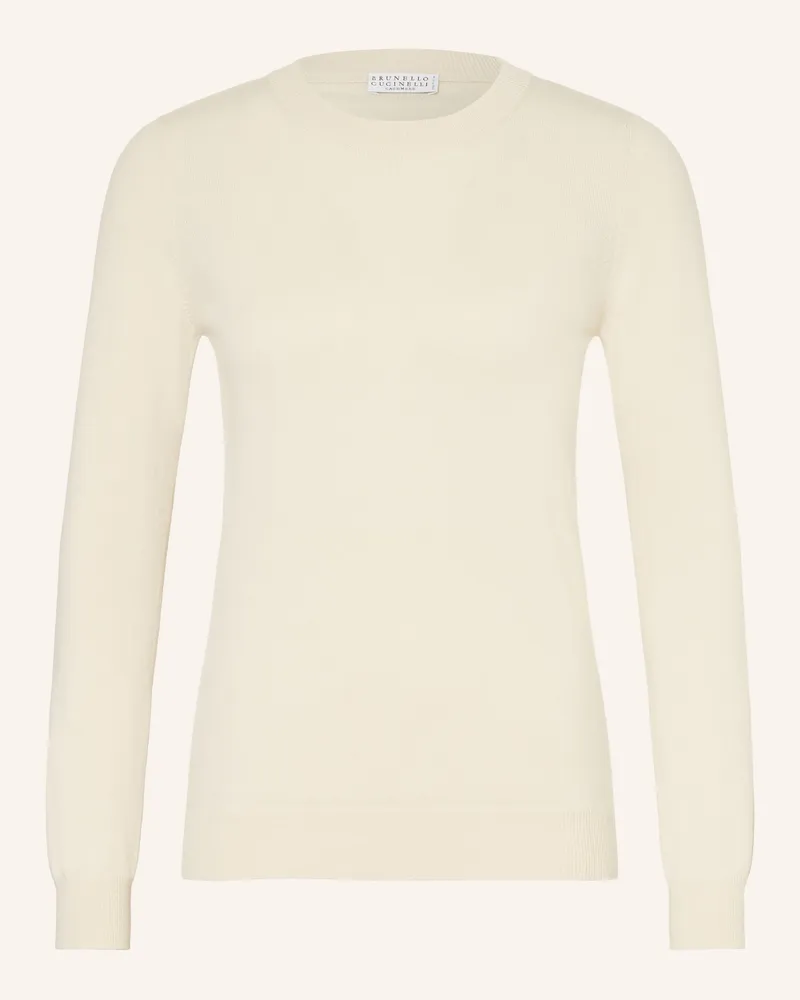 Brunello Cucinelli Cashmere-Pullover Mit Schmucksteinen beige Creme
