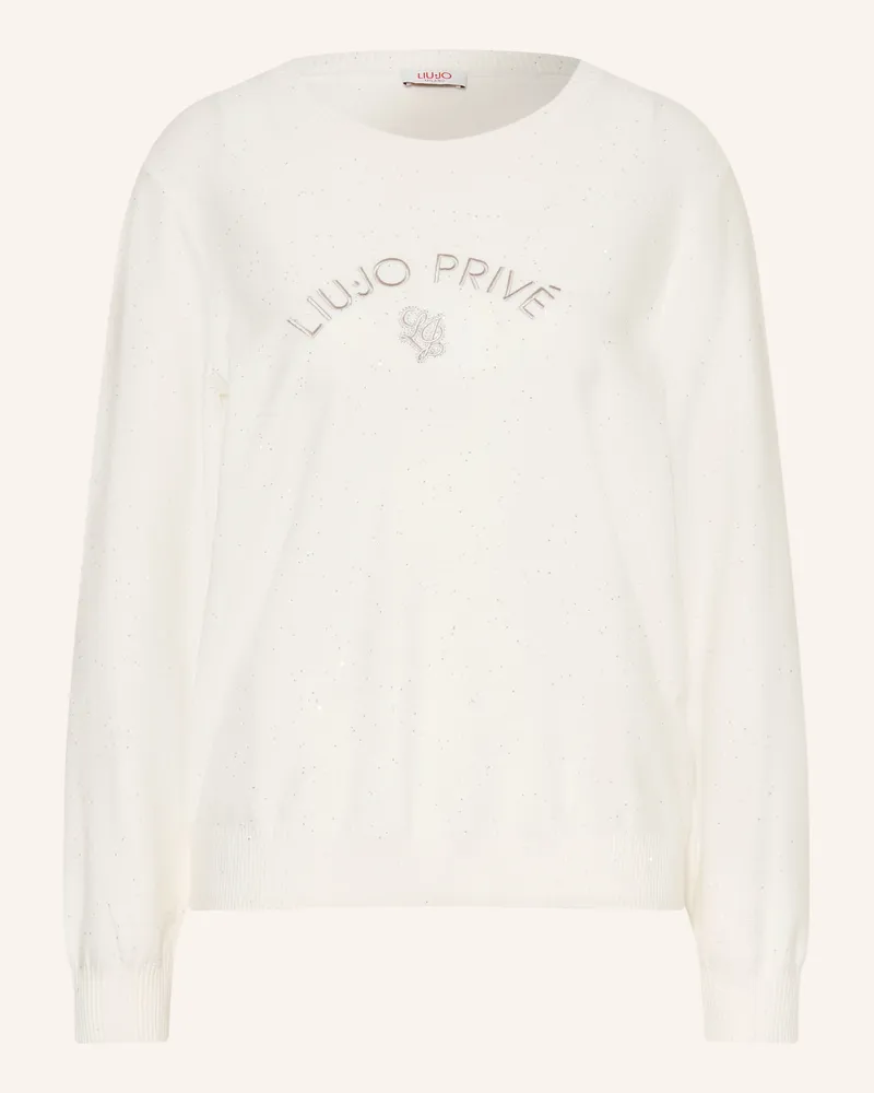 Liu Jo Pullover Mit Schmucksteinen Und Pailletten weiss Weiss