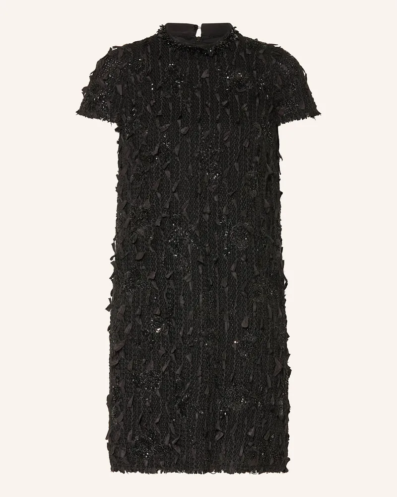 Luisa Cerano Cocktailkleid mit Pailletten und Schmuckperlen Schwarz
