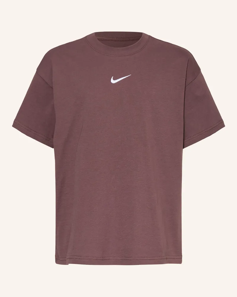 Nike T-Shirt Essential braun Dunkellila