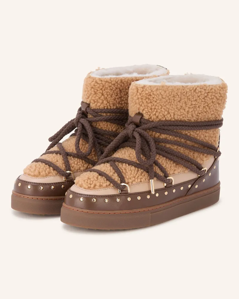 INUIKII Boots Curly Rock Mit Nieten braun Hellbraun