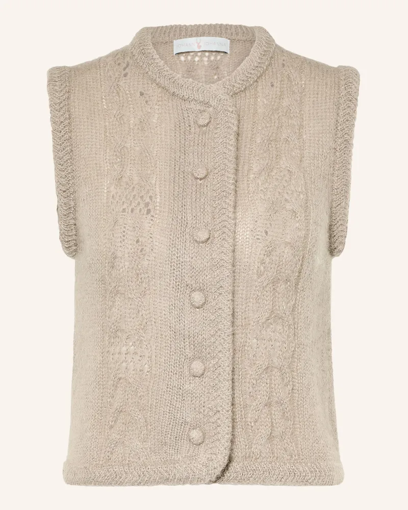 Johann & Johanna Strickweste Mit Mohair beige Taupe