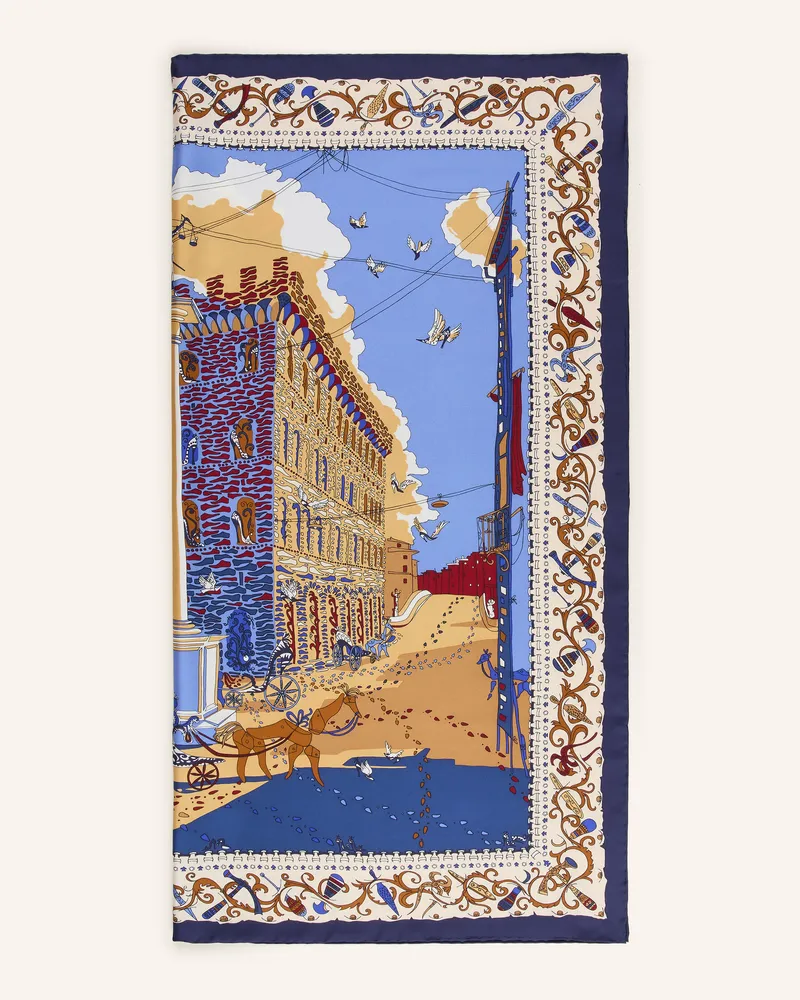 Ferragamo Seidentuch Palazzo blau Hellblau