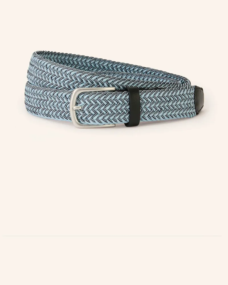 Strokesman's Flechtgürtel blau Hellblau
