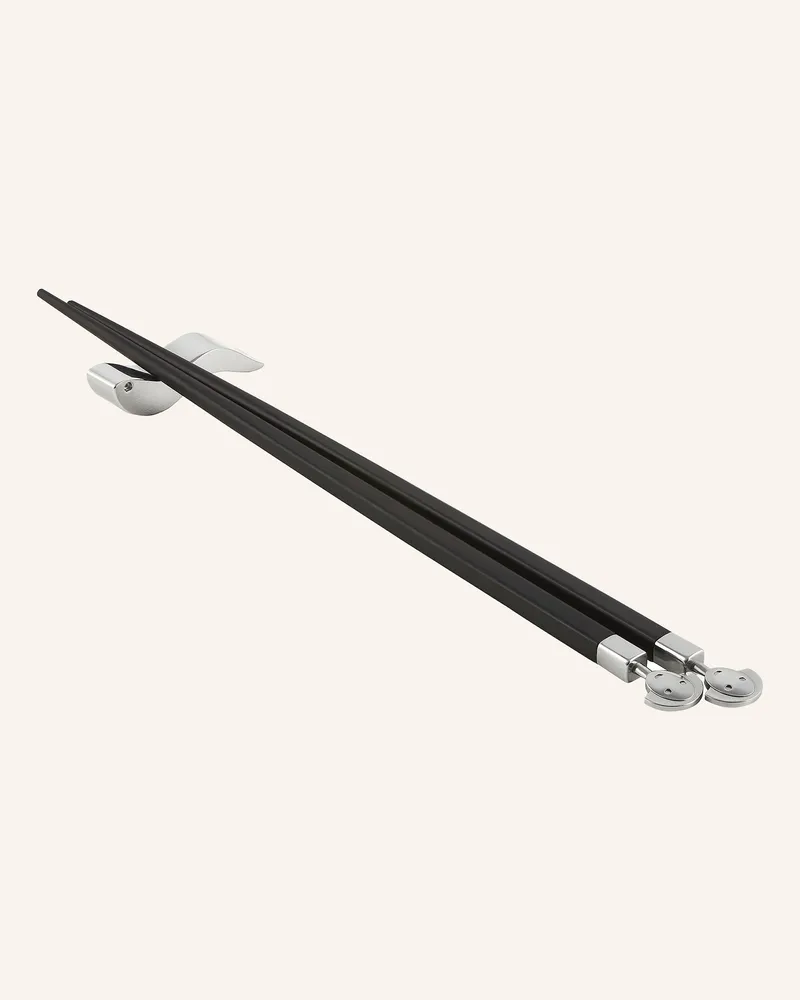 Alessi Essstäbchen Anna silber Dunkelbraun