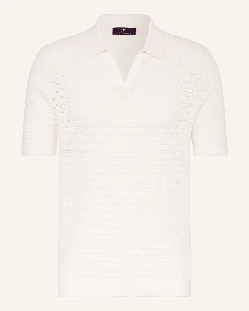 Strokesman's Strick-Poloshirt Weiss