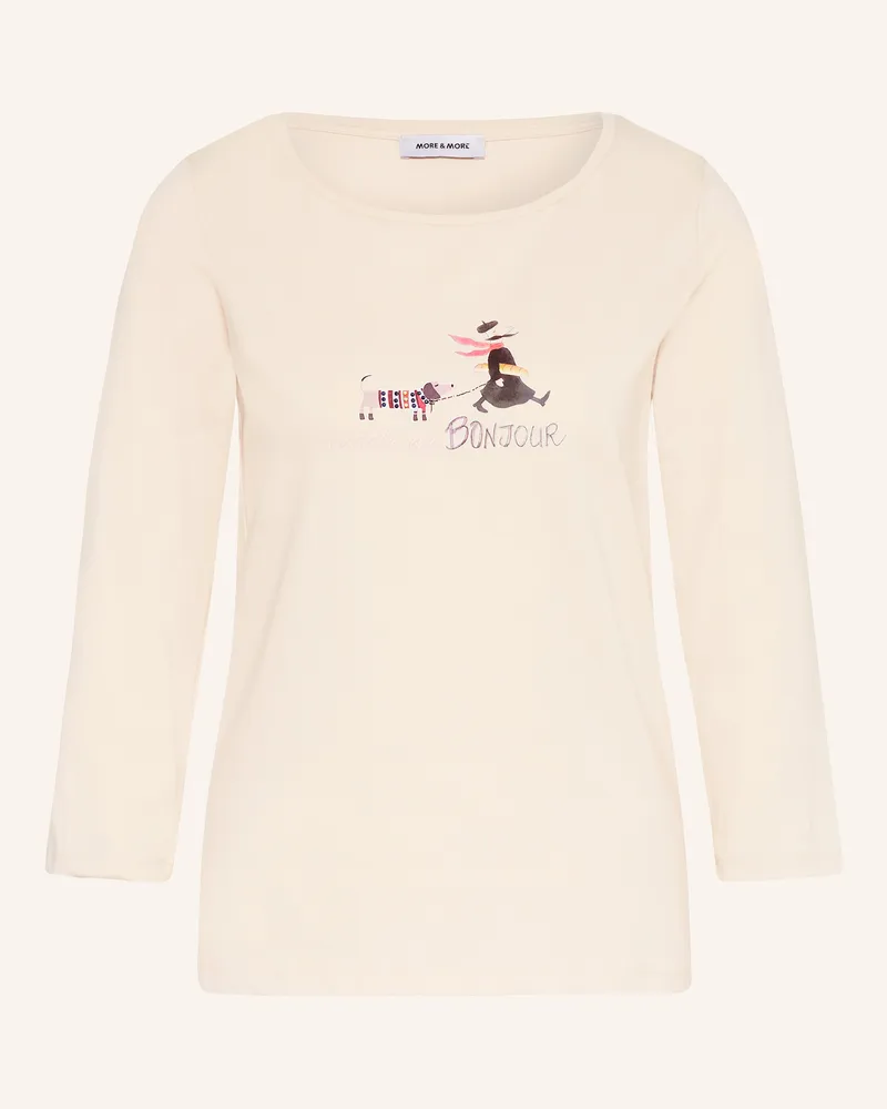 More & More Longsleeve mit Schmucksteinen Beige