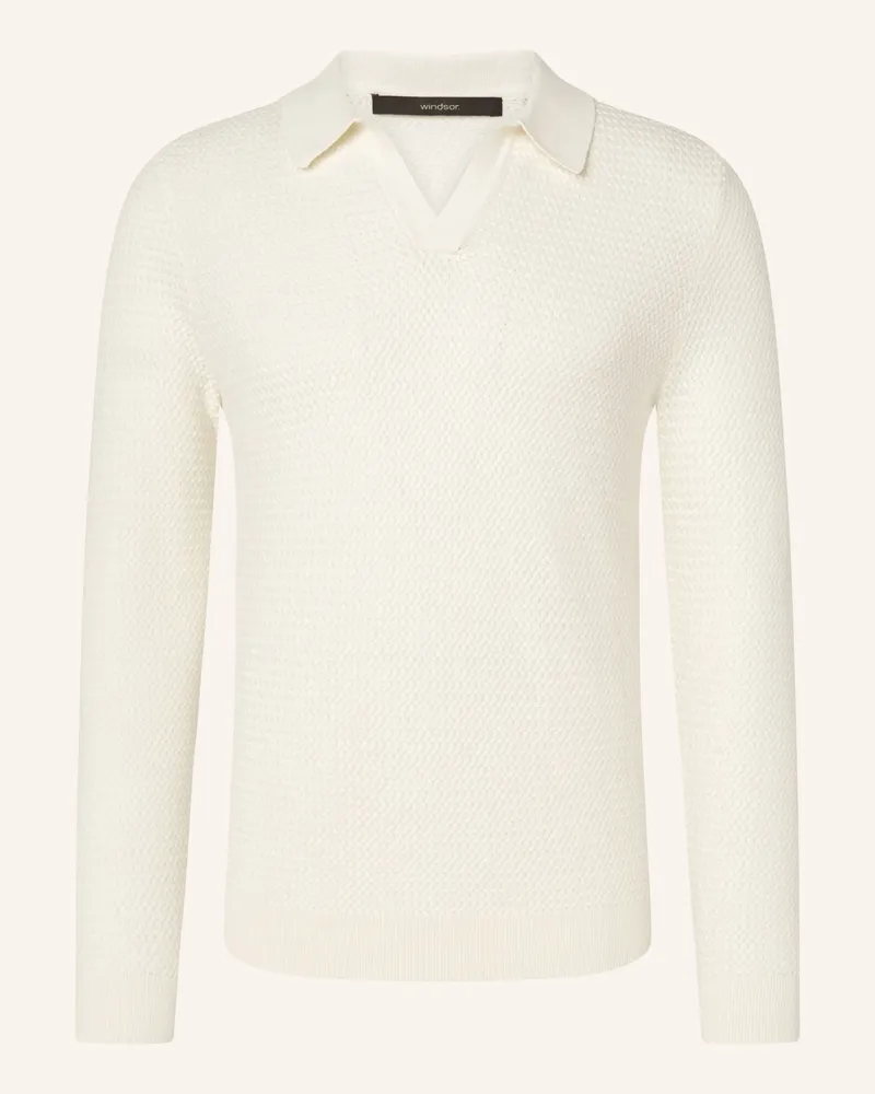 windsor. Strick-Poloshirt Cashmilo weiss Ecru