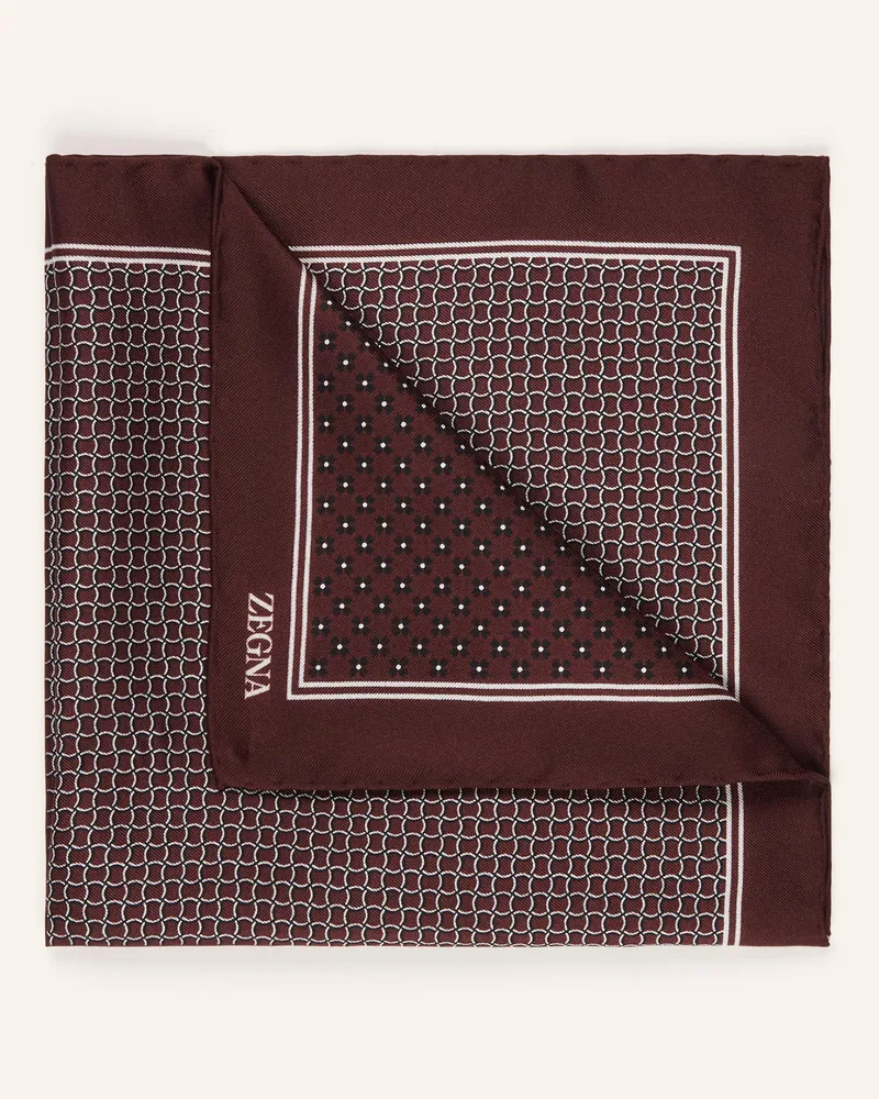 Ermenegildo Zegna Einstecktuch Aus Seide rot Dunkelbraun