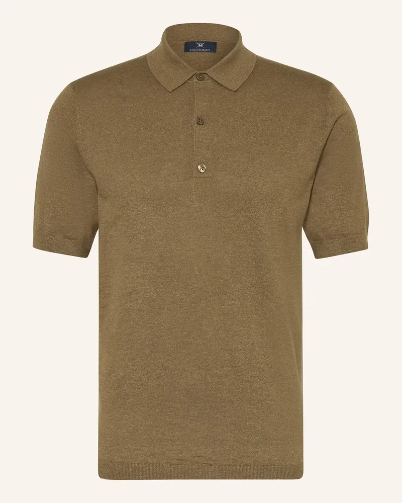 Strokesman's Strick-Poloshirt gruen Oliv