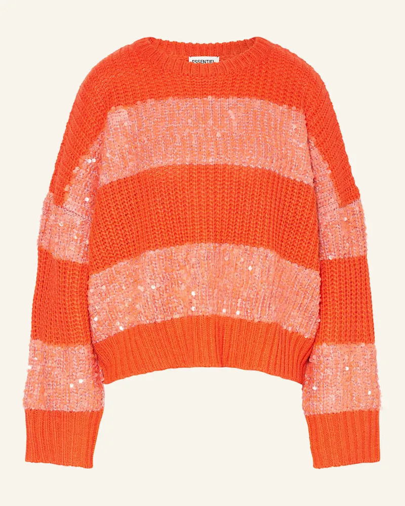 Essentiel Pullover GROUP mit Pailletten Orange