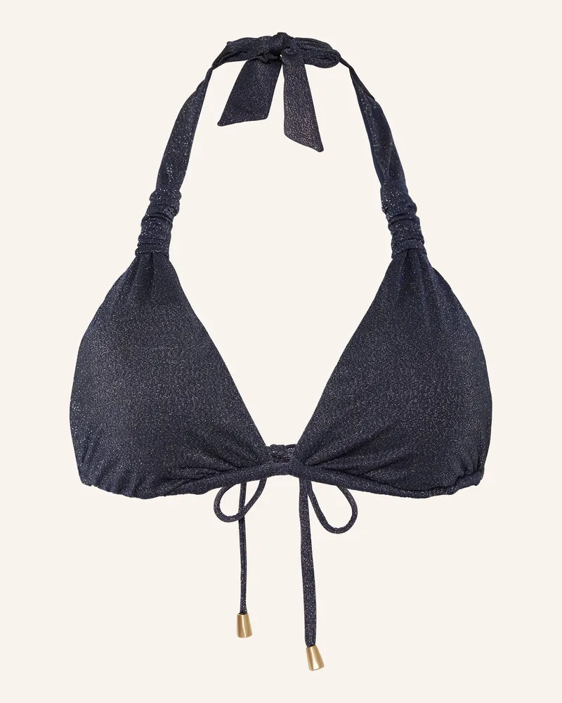 Seafolly Australia Triangel-Bikini-Top POOLSIDE mit Glitzergarn Dunkelblau