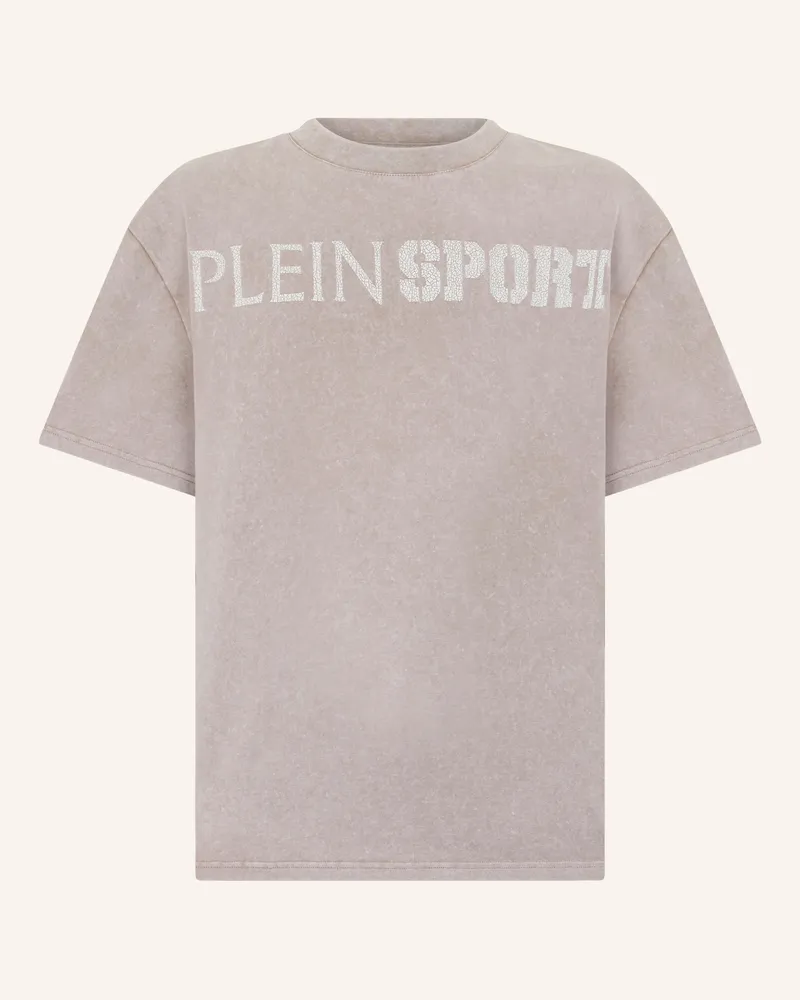 Philipp Plein Plein Sport Washed Round Neck T-Shirt Crackle Scratch beige Beige