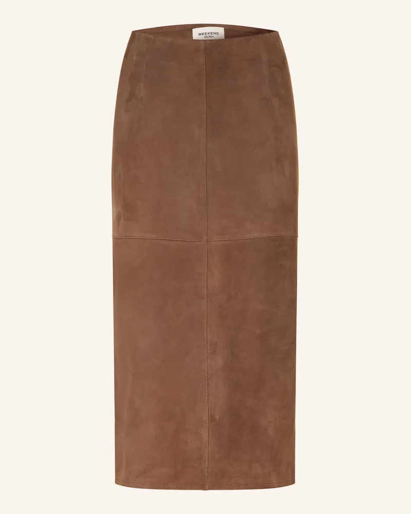 Max Mara Lederrock Palmi braun Dunkelbraun