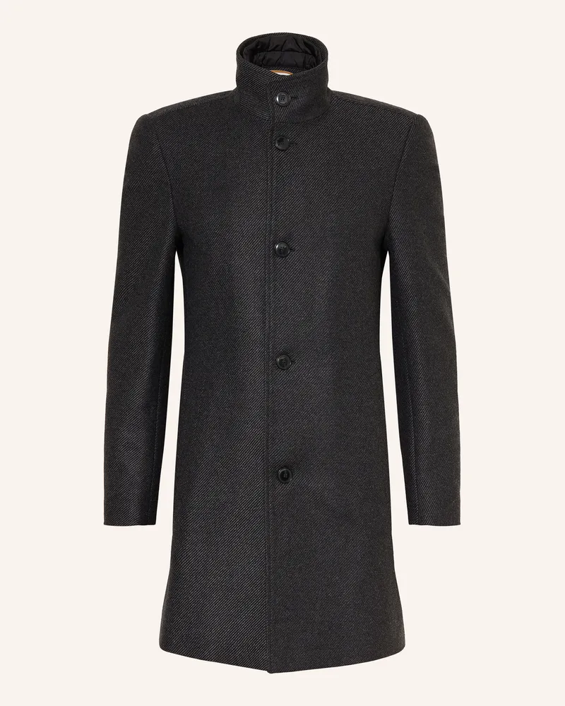 HUGO BOSS Wollmantel Hyde Mit Herausnehmbarer Blende grau Dunkelgrau